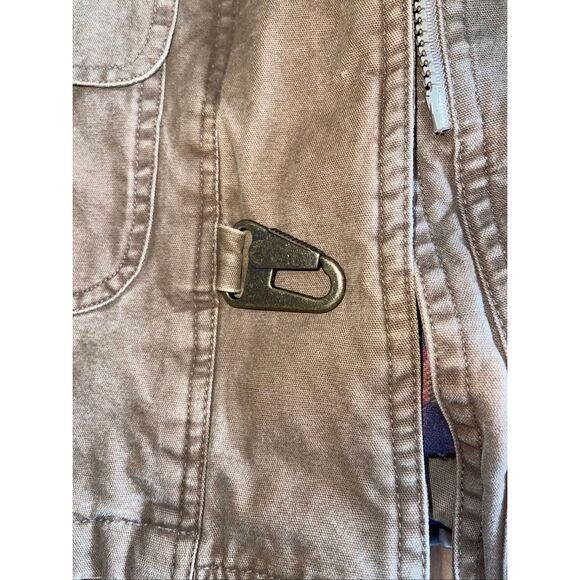 Vintage Spencer Douglas barn chore coat tan canvas with flannel lining size Smal - Picture 2 of 10